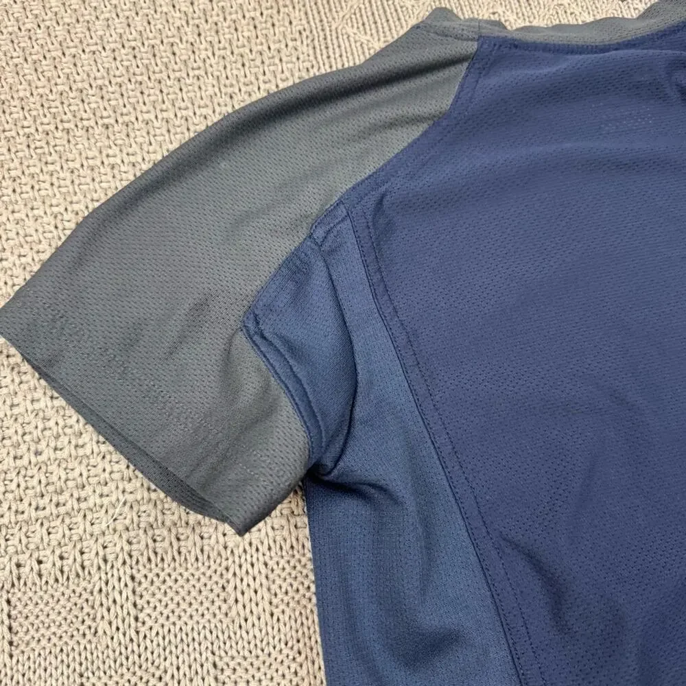 Nike Boys Youth Navy and Charcoal Dri-FIT Tee Small